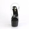 Pleaser - BEJEWELED708DM Sandale à bride à la cheville, Pole dance chaussures - Chaussures de pole dance - Noir/Transparent Product image